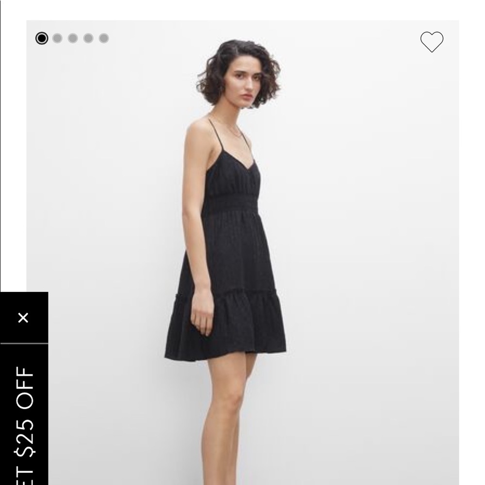 Club Monaco Black tiered mini dress in Black. Size 6.